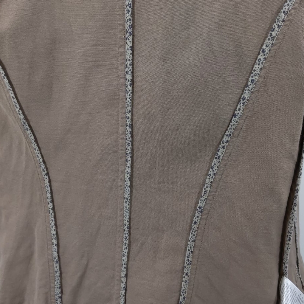 Poetry tan viscose/linen/cotton blazer-sz 2 - Picture 7 of 8